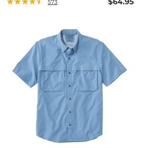 LL Bean Men's Tropicwear Shirt Short- Sleeve XL Soft Blue